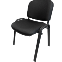 Silla de visita Mancia sin brazos en tela color negro