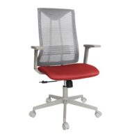 Silla operativa Atom gris-rojo