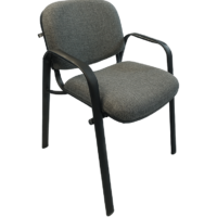 Silla de visita Mancia con brazos tela color gris