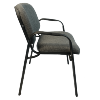 Silla de visita Mancia con brazos tela color gris - Imagen 2