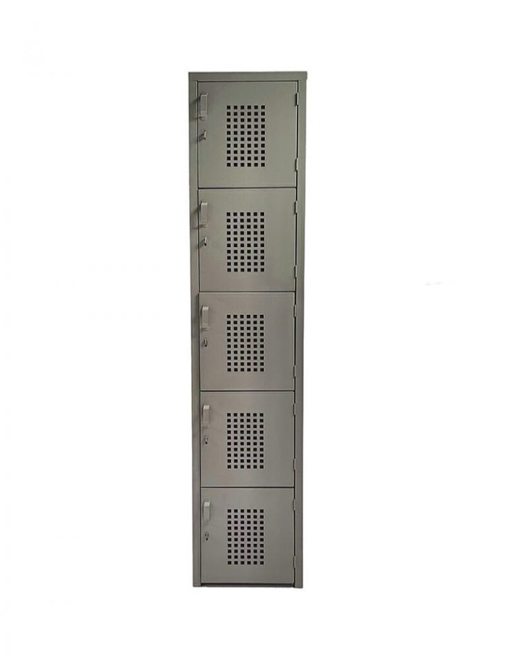 Locker 5 puertas 1 80 x 38 x 45 perforado color arena tuoficina mx