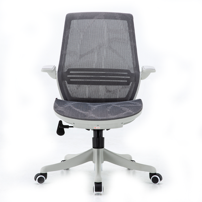 Silla ejecutiva Alëxhia, está viendo de frente, con respaldo y asiento reforzado, es de color negro con blanco