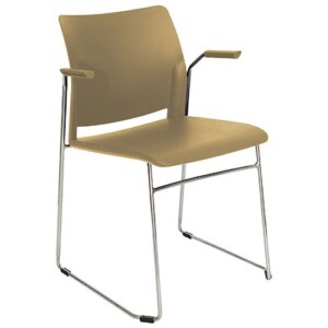 Silla de visita Chiesa con brazos color arena