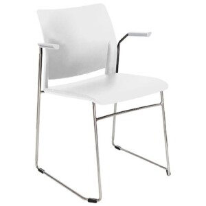 Silla de visita Chiesa con brazos color blanco