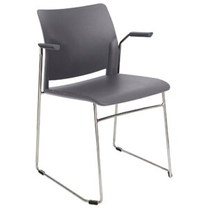 Silla de visita Chiesa con brazos color gris