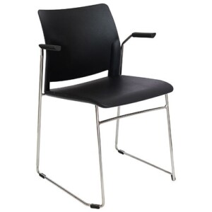 Silla de visita Chiesa con brazos color negro