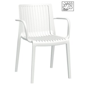 Silla multiusos Angie con brazos color blanco