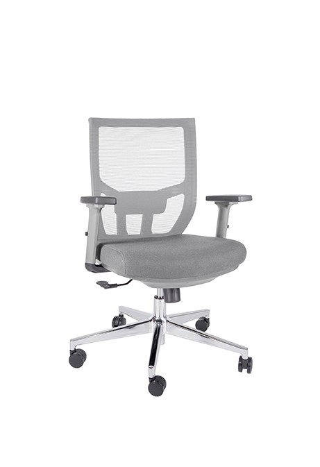Silla ejecutiva Atkin sc, está viendo para la izquierda, se ve acolchonada del asiento y es de color gris