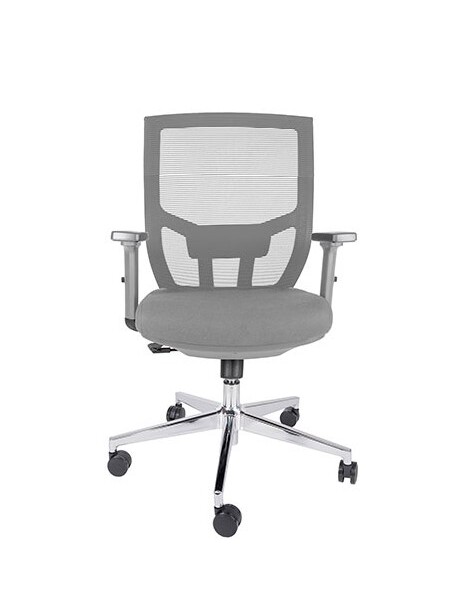 Silla ejecutiva Atkin sc, está viendo para enfrente, acolchonada del asiento y es color gris