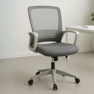 Silla operativa Bambino jr blanco - gris