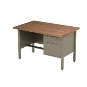 Escritorio metálico 1.20 color arena 1 pedestal derecho