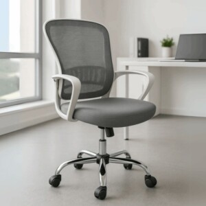 Silla operativa Fontaine blanco - gris