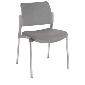 Silla de visita Cëzi tapizada gris