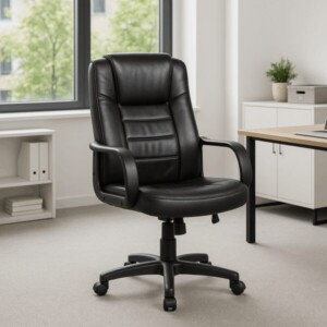 Silla ejecutiva Guadha, en piel negro