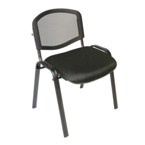 Silla de visita Mancia sin brazos color negro respaldo en malla