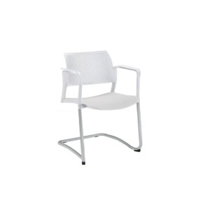 Silla de visita Cëzi trineo con brazos blanco