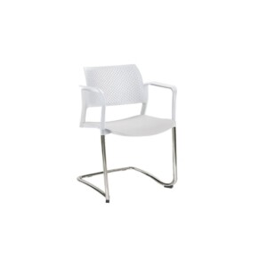 Silla de visita Cëzi trineo con brazos blanco