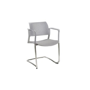 Silla de visita Cëzi trineo con brazos gris