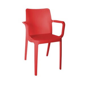 Silla de visita Riviera con brazos rojo