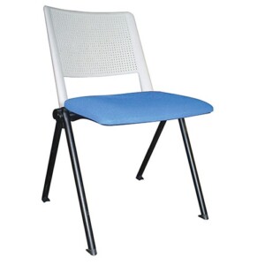 Silla de visita Sabbia 187 blanco - celeste