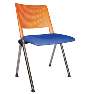 Silla de visita Sabbia 187 cr naranja - cobalto