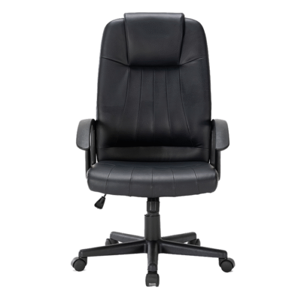 Silla ejecutiva Torhnes, está viendo de frente, está acojinada del asiento y respaldo, es de color negro