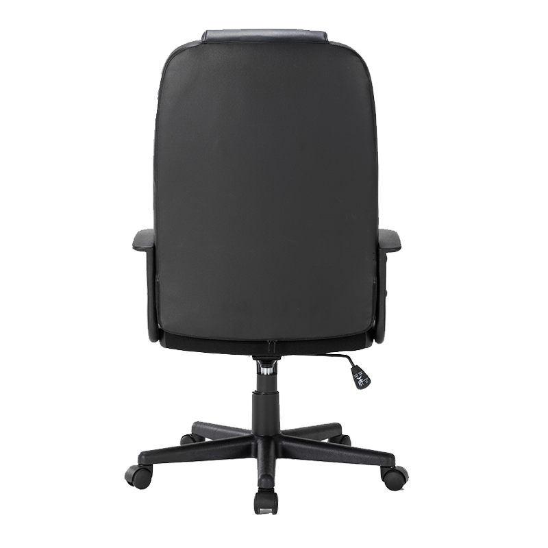Silla ejecutiva Torhnes, está de espaldas, está acojinada del respaldo, es de color negro