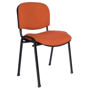 Silla de visita Vetrina sin brazos en tela color naranja