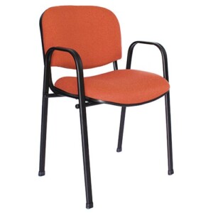 Silla de visita Vetrina con brazos tela color naranja