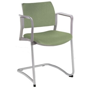 Silla de visita Cëzi trineo tapizada cb verde aceituna