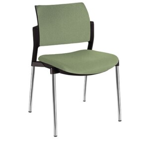 Silla de visita Cëzi tapizada verde aceituna