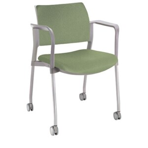 Silla de visita Cëzi crb tapizada verde aceituna