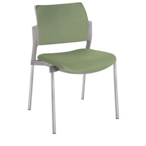 Silla de visita Cëzi tapizada verde aceituna