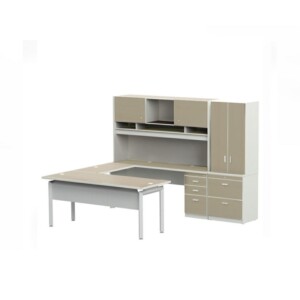 Módulo de dirección Iowa color anigre, está de frente el escritorio, sin nada encima