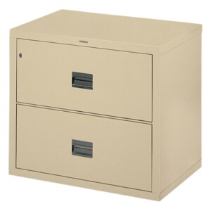 Archivero metálico contra incendio horizontal 2 gavetas color arena