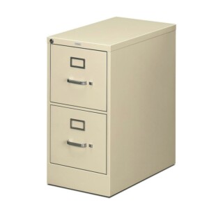 Archivero metálico contra incendio vertical 2 gavetas color arena