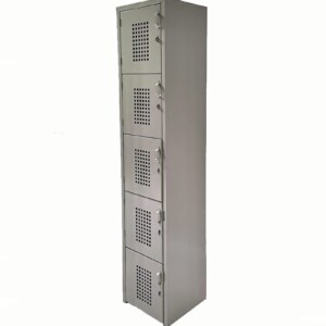 Locker 5 Puertas 1.80 x 38 x 37 Perforado color arena