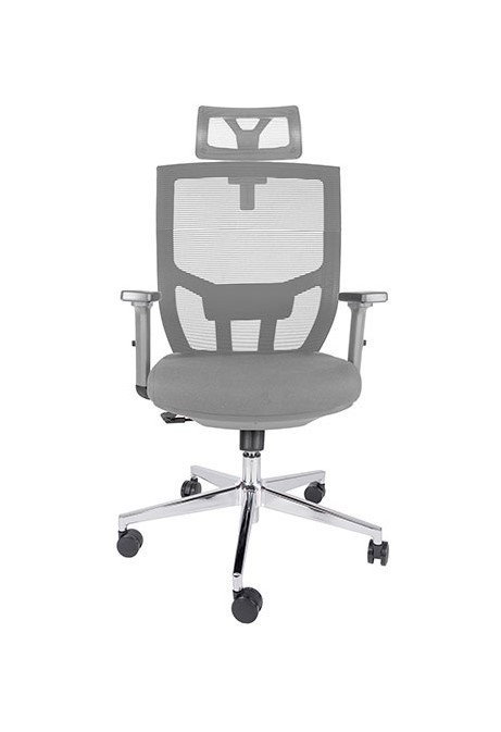 Silla ejecutiva Atkin, es gris claro, está viendo para enfrente, es de color gris claro y acolchonado del asiento