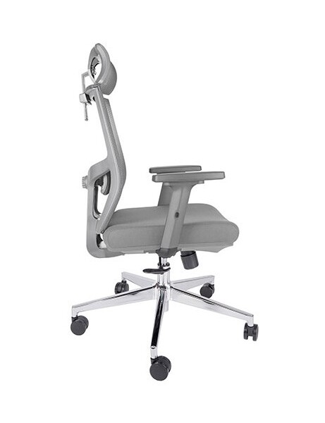 Silla ejecutiva Atkin, está viendo para la izquierda, es de color gris claro y reforzado de la cabecera