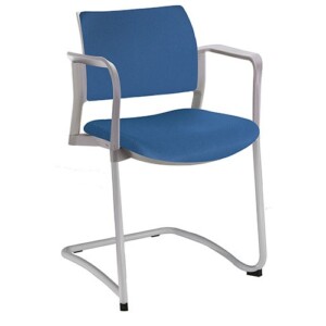 Silla de visita Cëzi trineo tapizada cb azul