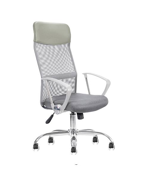 Silla ejecutiva Valere blanco, está viendo para el lado izquierdo, está con acolchonada del asiento y es blanca