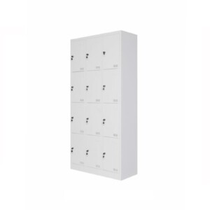 Locker metálico 12 puertas color blanco