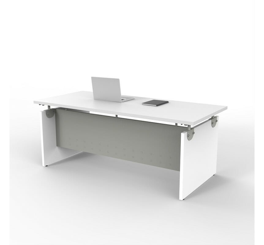 blanco-1-7-1.jpg Escritorio 01 color blanco, está volteado de lado derecho, con una libreta y computadora encima