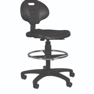 Silla industrial Carreta alta aro cromado