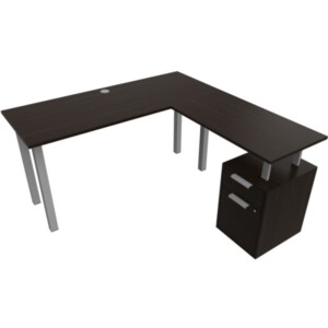 Escritorio Salvato con archivero en L 138 color chocolate