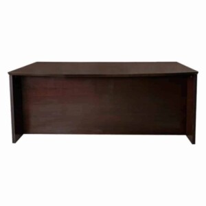 Escritorio Premium ejecutivo 1.82x109x75 chapa walnut, está de frente, sin nada encima