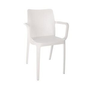 Silla de visita Riviera con brazos blanco