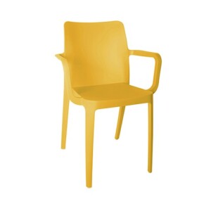Silla de visita Riviera con brazos mostaza