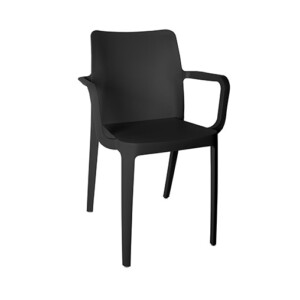 Silla de visita Riviera con brazos negro