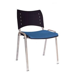 Silla de visita Diluito cr tapizada azul